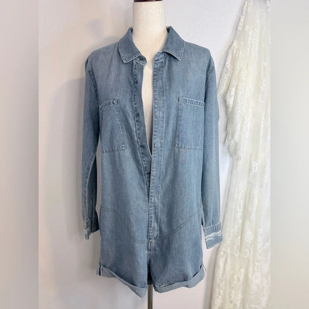 NWT One Teaspoon x Anthropologie Prophecy Denim Jumpsuit Romper Medium